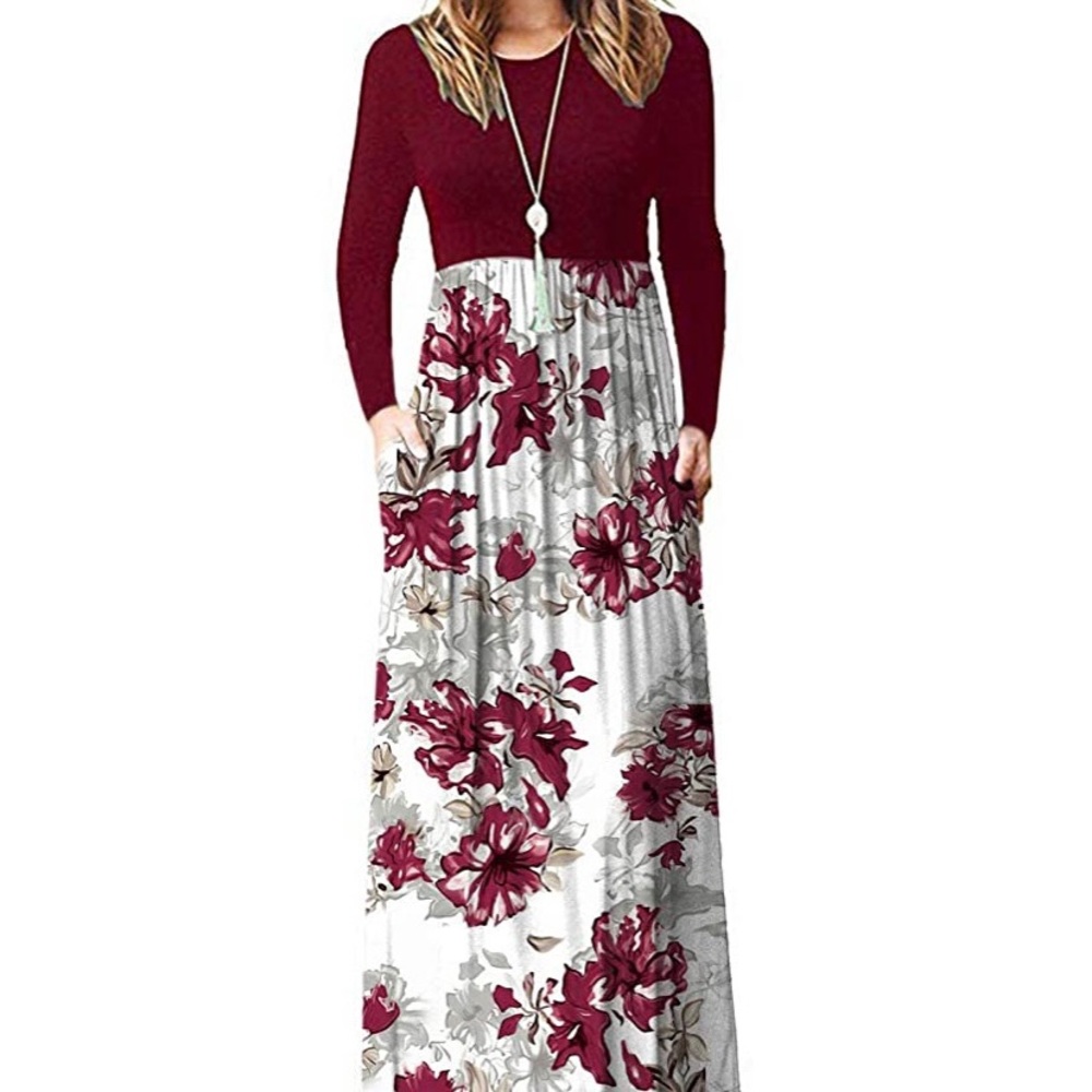 Maroon Maxi Dress